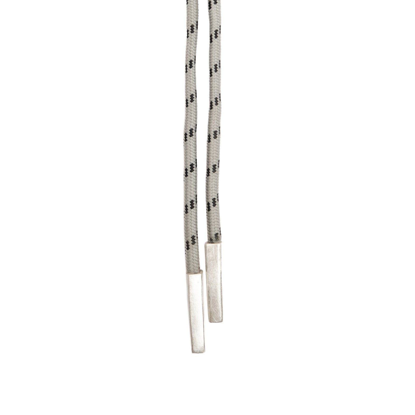 Fleur Brut Bolo Tie — Silver, floral bolo tie on a double cord