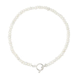 Perla Necklace — Pearl, freshwater pearls set with Swarovski crystals on sterling silver