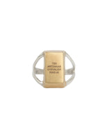Chevalier Ring #3 — Gold Plated Silver, engraved gold bar signet ring