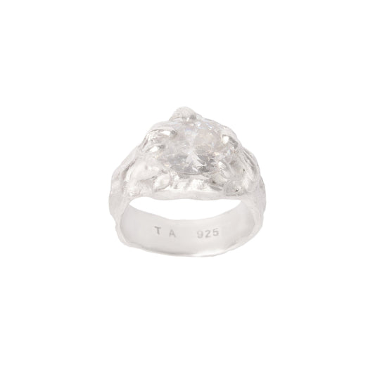Tentacule Ring White Silver