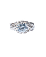 Tentacule Ring — Silver, Sky Blue zirconia