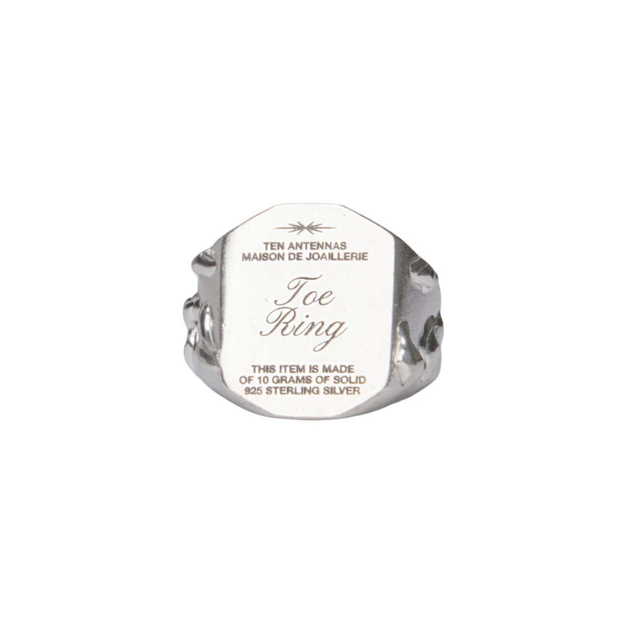Chevalier Toe Ring — Silver, engraved sterling silver toe ring
