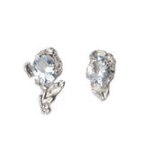 Twin Earrings — Silver, Sky Blue zirconia