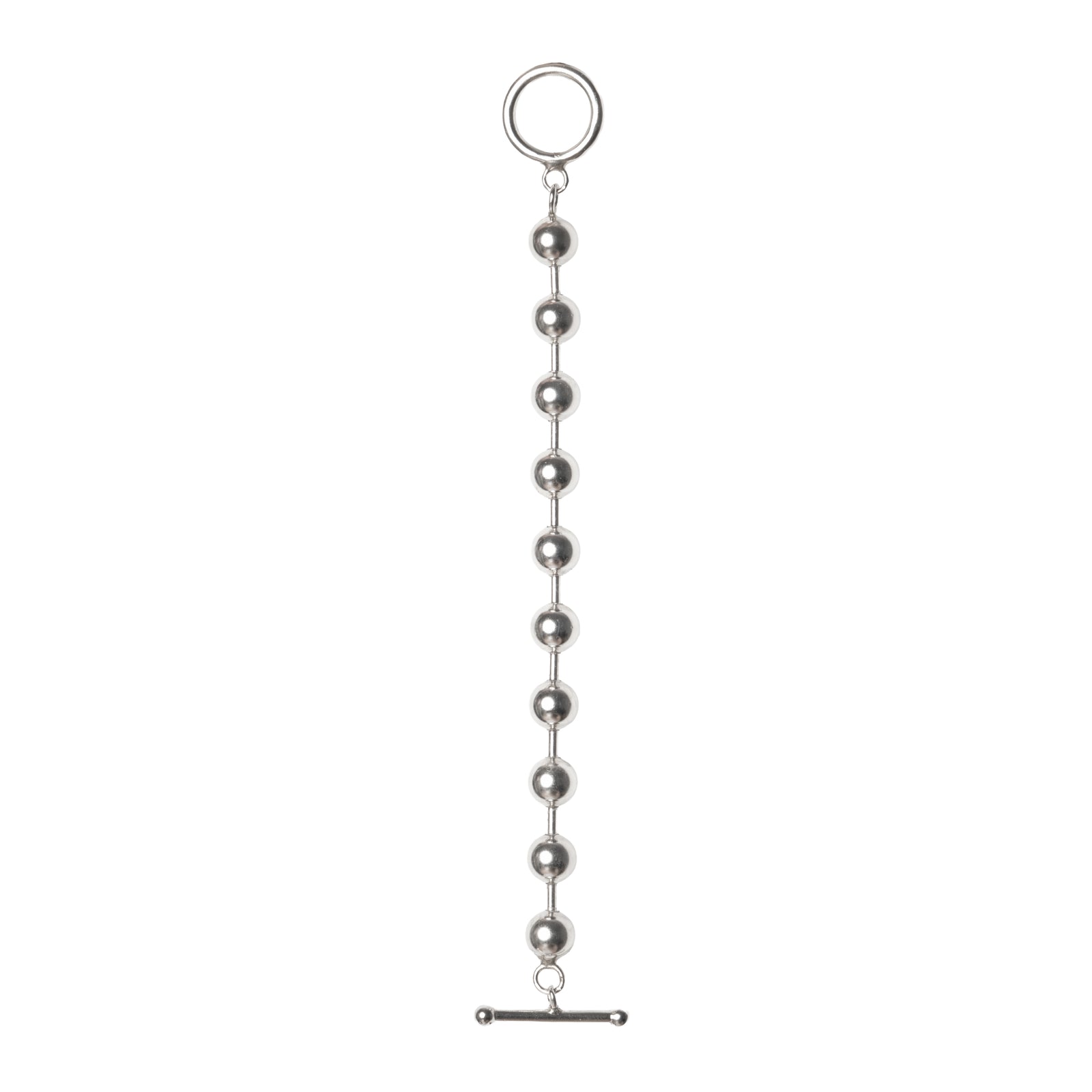 Boules Métalliques Mono Earring — Silver, ball chain mono earring