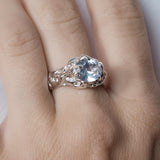 Tentacule Ring — Silver, Sky Blue zirconia