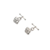 À Points Cufflinks — Silver, sculptural engraved cufflinks