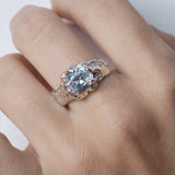 Tentacule Ring — Silver, Sky Blue zirconia