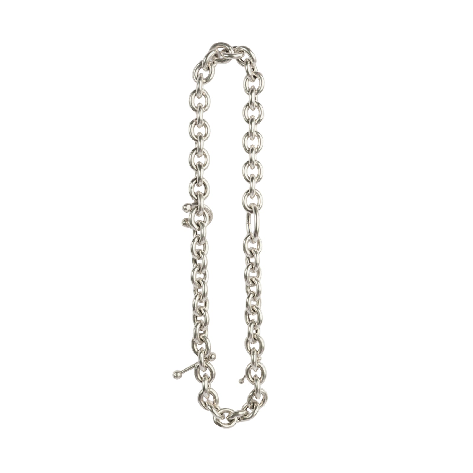 Pierced Loop Chain Necklace — heavy sterling silver chain with piercing element, unisex