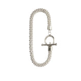 Spaghetti Bracelet — textured sterling silver chain bracelet with toggle clasp, unisex