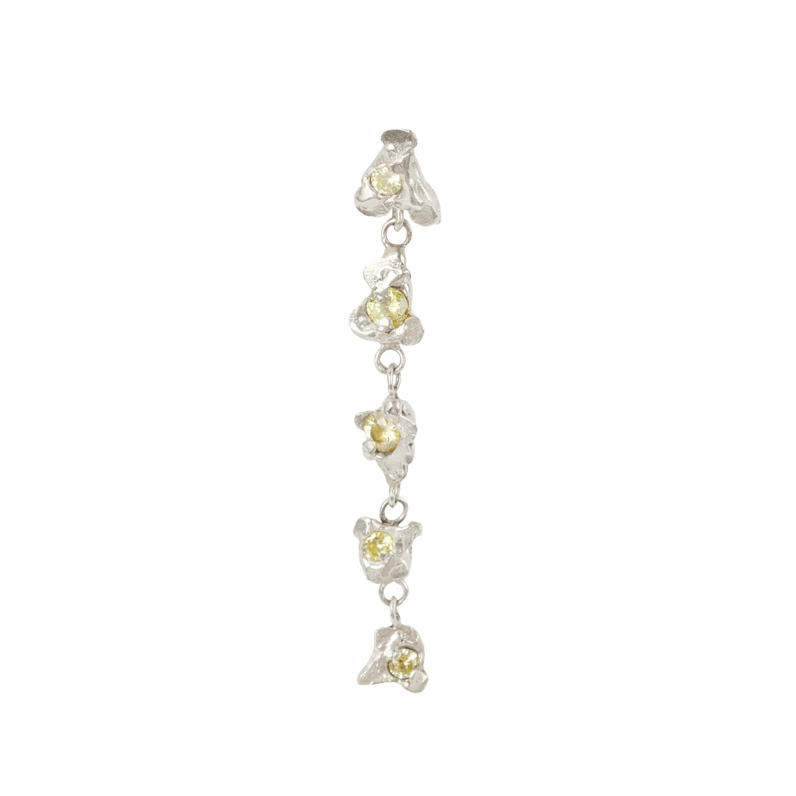 Fleurlette Mono Earring — Silver, small flower mono earring with zirconia