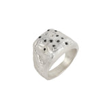 À Points Signet Ring — Silver, engraved sterling silver signet