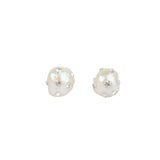 Perla Earrings — Silver, freshwater pearl studs with Swarovski crystals