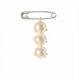 Perles Épinglées Broche — Silver, Pearl, sterling silver brooch with freshwater pearls