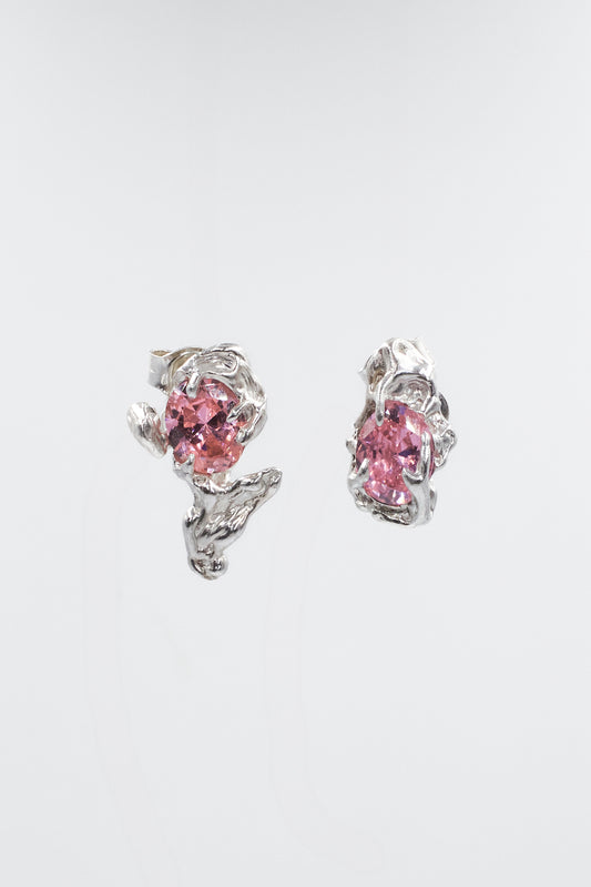 ESST04 // Twins earrings w/ zirconia stone (pair)