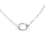 Orbit Link Necklace — sterling silver chain with carabiner ring, unisex