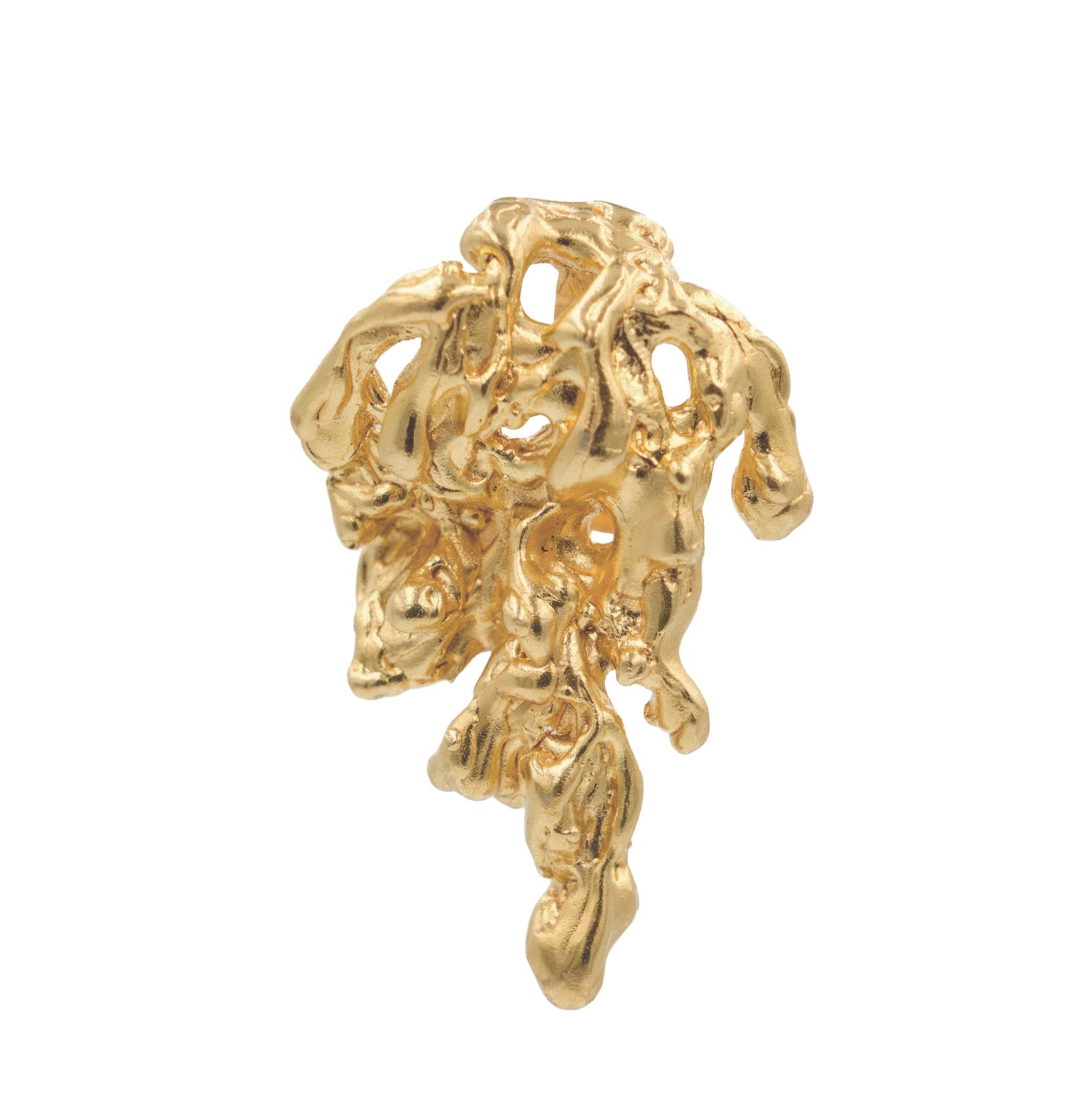 Coulée Cuff — Gold Plated Silver, sculptural ear cuff, no piercing needed