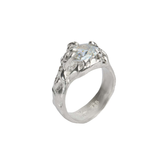 Silver ring white