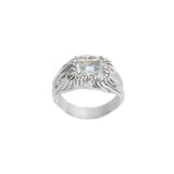 Carvé Signet Ring — Silver, Snow White zirconia