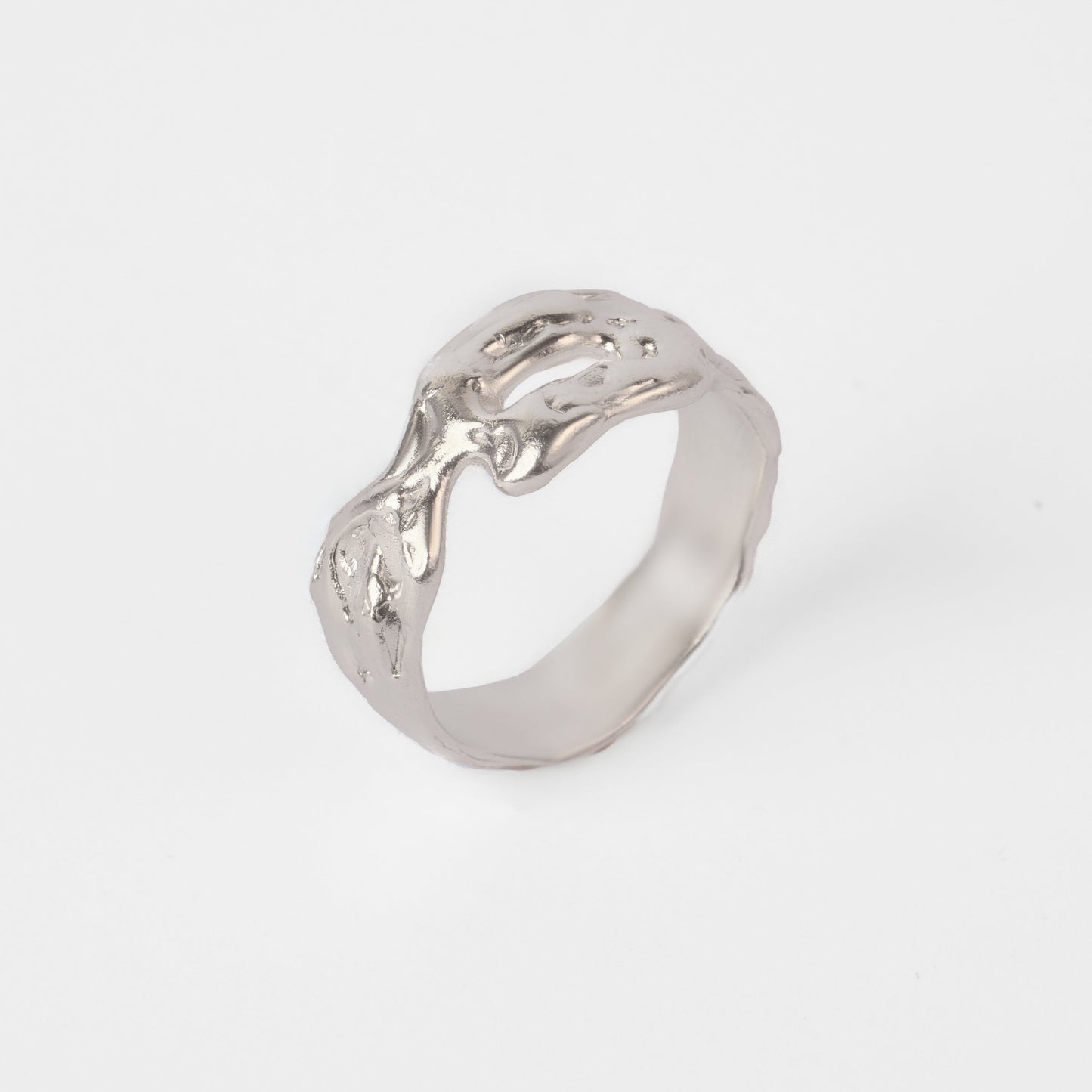 RSST13 // Unisex silver ring with a hole