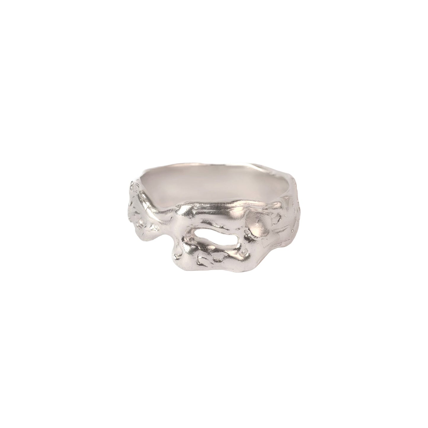 RSST13 // Unisex silver ring with a hole