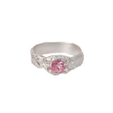 Petit Tentacule Ring — Silver, Dusty Pink zirconia, top view