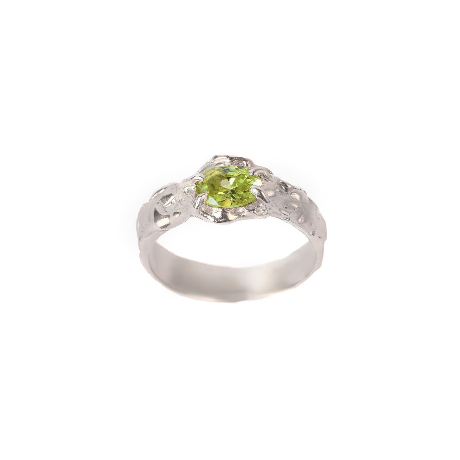 Petit Tentacule Ring — Silver, Acid Green zirconia