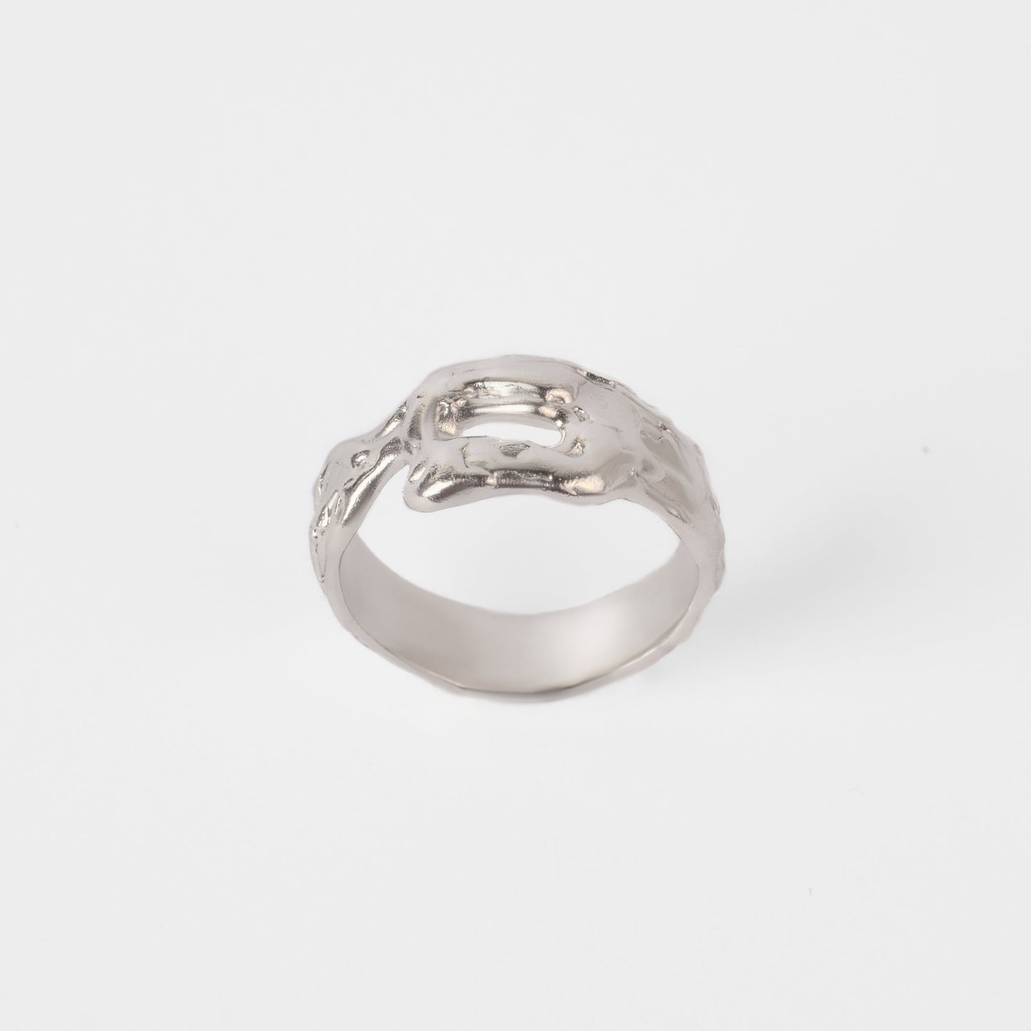 RSST13 // Unisex silver ring with a hole