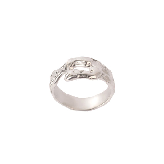 RSST13 // Unisex silver ring with a hole