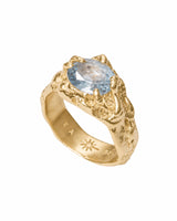 Tentacule Ring — Gold Plated Silver, Sky Blue zirconia
