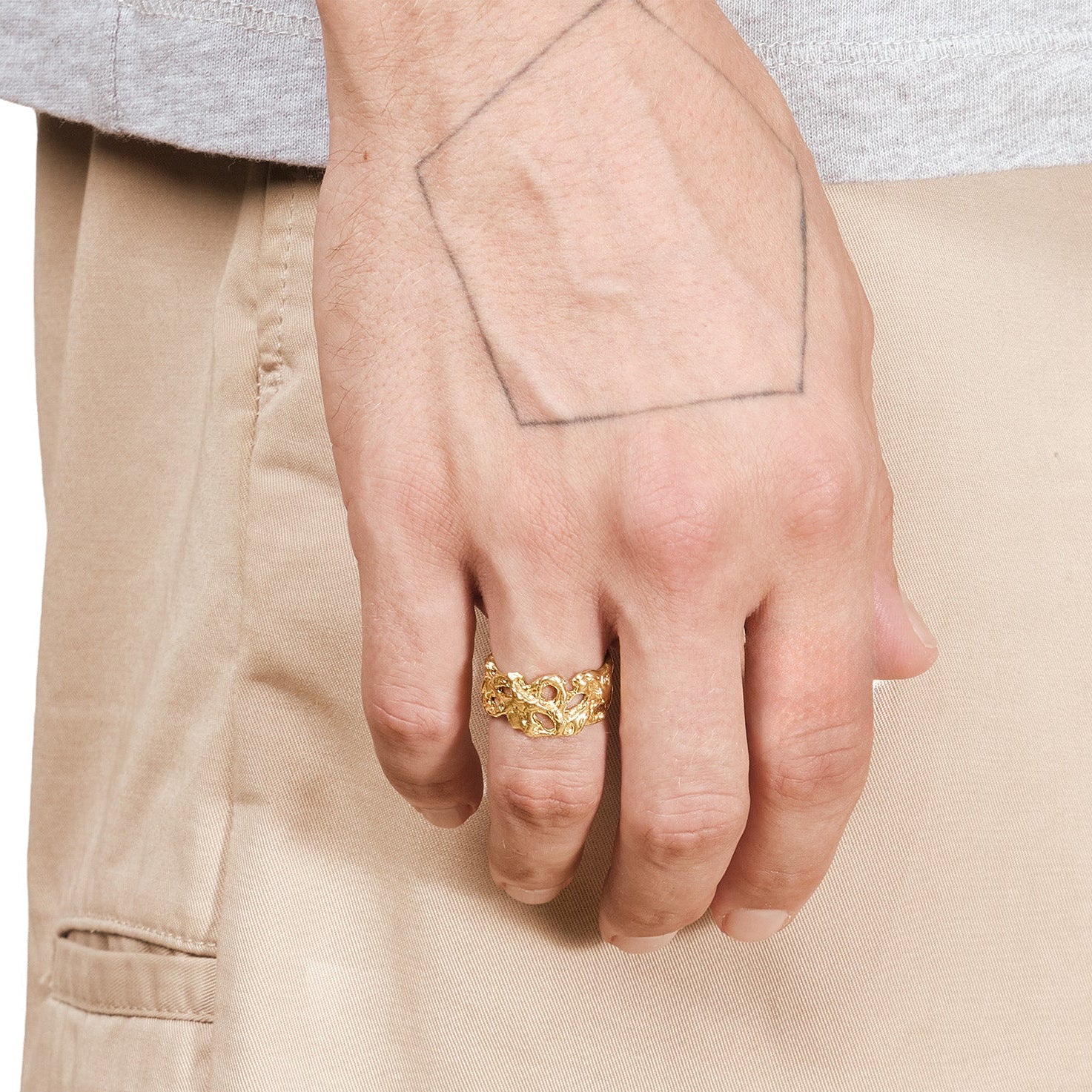 Molten Carvé Ring — Gold plated silver