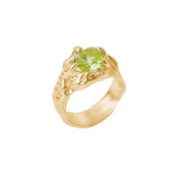 Tentacule Ring — Gold Plated Silver, Acid Green zirconia