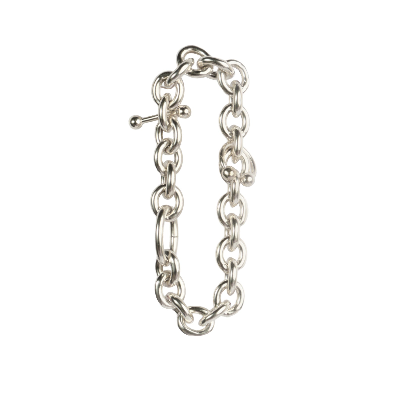 Loop Piercing Bracelet — heavy sterling silver chain bracelet with piercing element, unisex