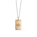 Chevalier Pendant #3 — Gold Plated Silver, engraved gold bar pendant