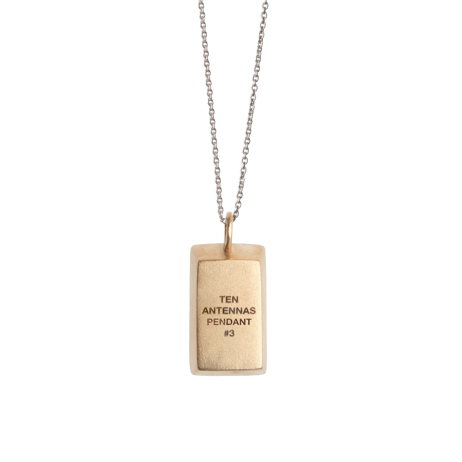 Chevalier Pendant #3 — Gold Plated Silver, engraved gold bar pendant