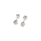 Duo Facetté Petit Studs — Silver, small faceted zirconia studs