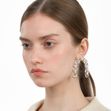 Chain Percé Earring — sterling silver chain arc mono earring with piercing