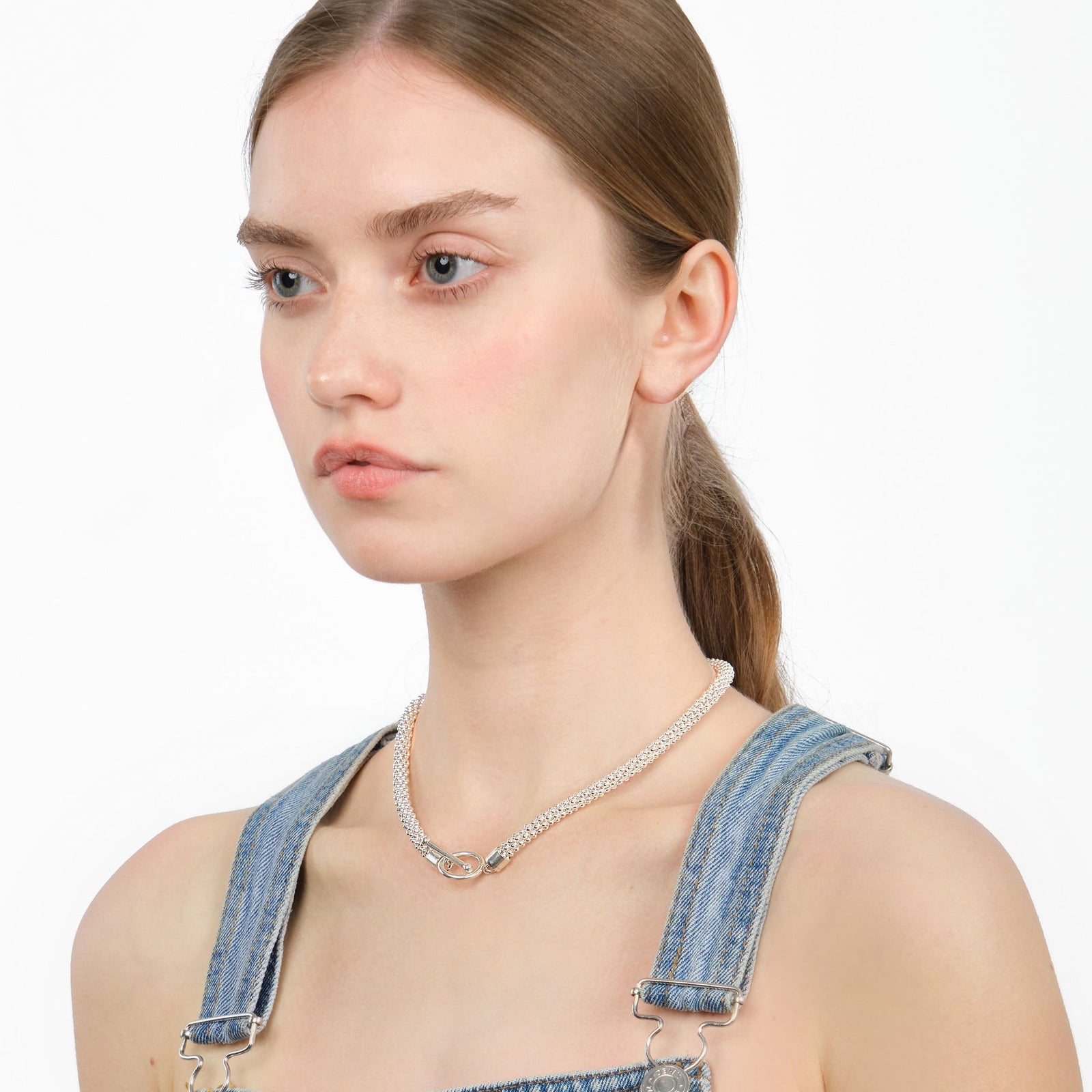 Spaghetti Necklace — textured sterling silver chain necklace, unisex