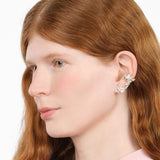 Mélange Melt Cuff — Silver, molten-texture hybrid ear cuff