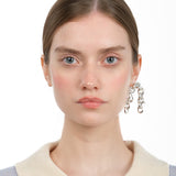 Chain Percé Earring — sterling silver chain arc mono earring with piercing