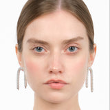 Spaghetti Earrings — textured sterling silver chain drop earrings