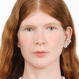 Mélange Melt Cuff — Silver, molten-texture hybrid ear cuff