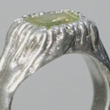 Carvé Signet Ring — Silver, Acid Green zirconia