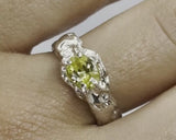 Petit Tentacule Ring — Silver, Acid Green zirconia, worn on hand
