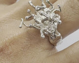 Fleur Sauvage Ring — Silver, worn on hand
