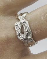 Molten Ring in Sterling Silver worn on hand — Ten Antennas