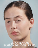 Perla Earrings — pearl studs, worn