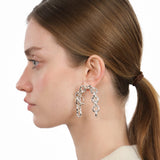 Chain Percé Earring — sterling silver chain arc mono earring with piercing