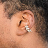 L’Organique Cuff — Silver, worn on ear