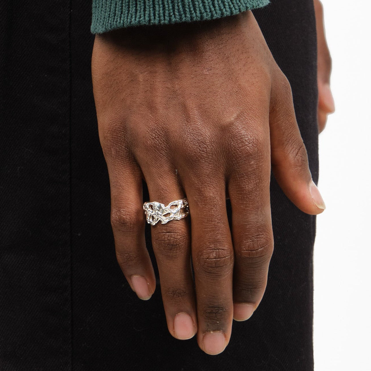 Molten Carvé Ring — Sterling silver
